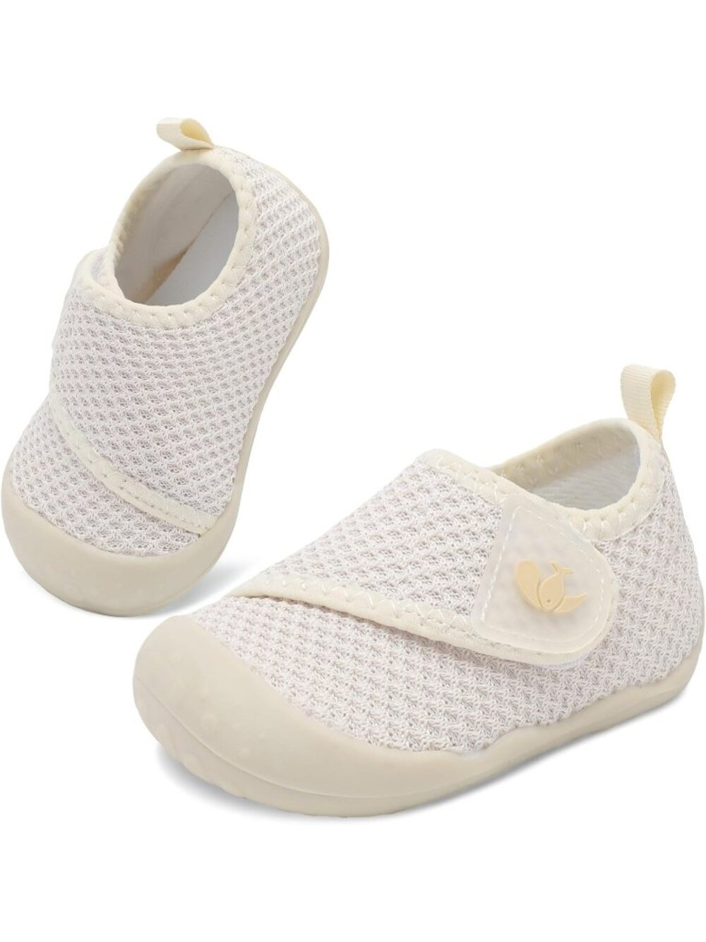 Baby Beige Knit Walking Shoes Wide Shoes Infant Newborn Crib Barefoot Sneakers